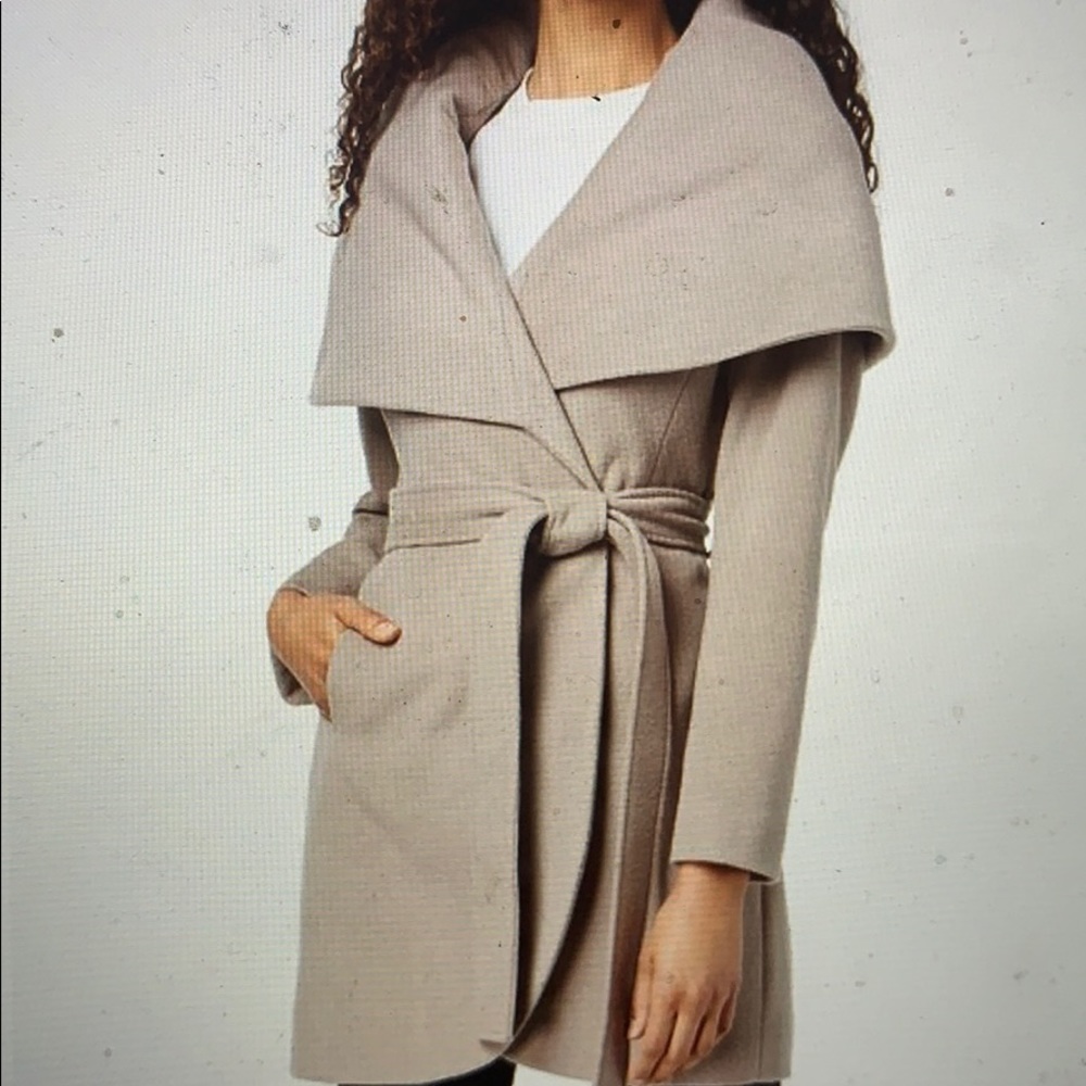 Tahari belted wrap coat